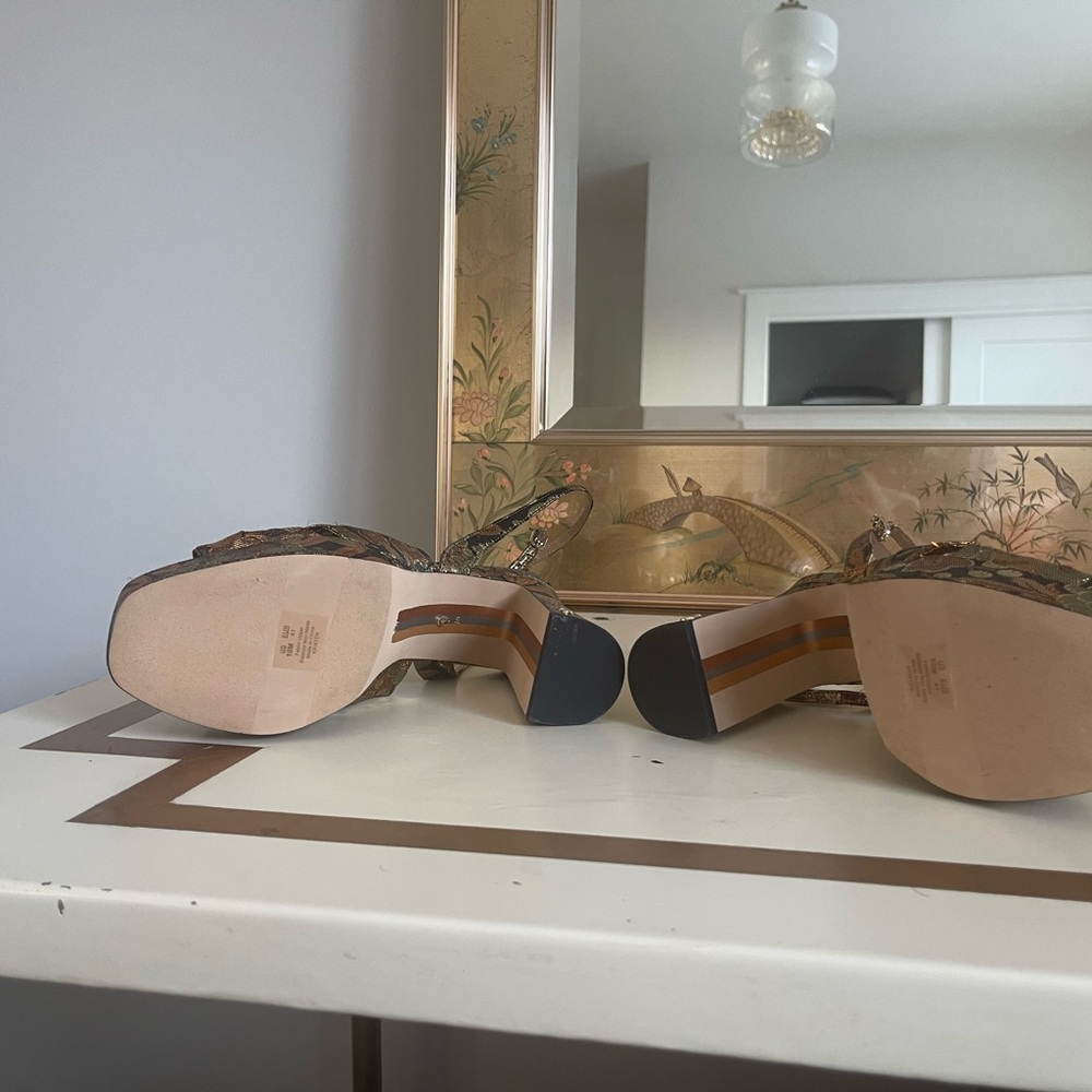 Sam Edelman Gold and Brown Platform Heels - Picture 9 of 10